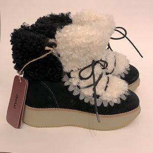Mou Sheepskin platform booties